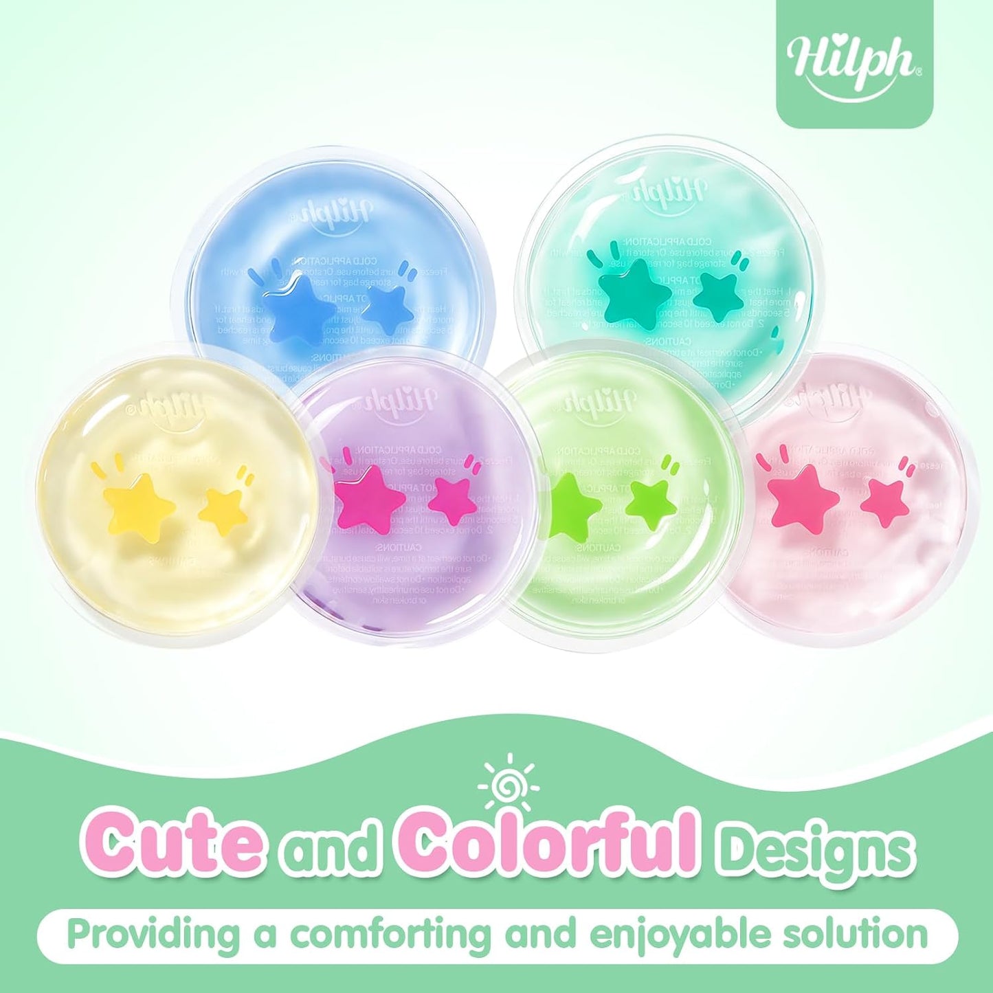 Hilph Kids Ice Packs for Boo Boos, 4 Gel Ice Packs for Injuries Reusable | Cute Soft Gel Cooling Pad, Small Cold Pack for Toddler Baby Childs, Hot Cold Compress for Pain Relief Bumps Bruises Toothache