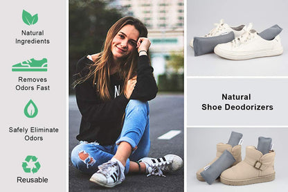 12 Pack Charcoal Shoe Deodorizer Bags inserts, Shoe Odor Eliminator,Drawer Deodorizers, Activated Charcoal Odor Absorber for Gym Bag, Car, Pet, Closet | 100% Natural Shoes Smell Remover，eliminates odor naturally,can be reused up to two years