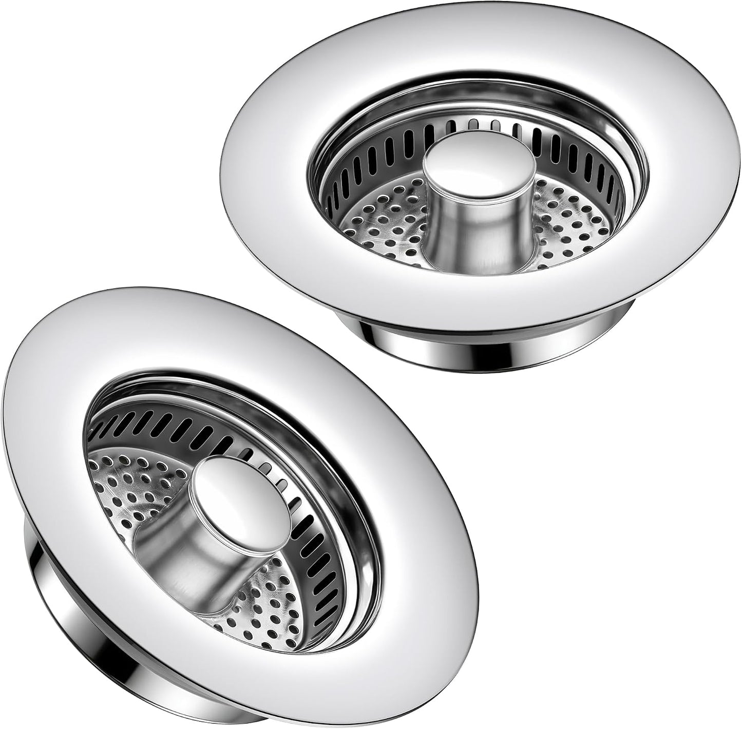 TGOSOMT Kitchen Sink Drain Strainer Stopper, Anti-Clog & Quick Drain | 3-IN-1 Design, Stainless Steel 304, Removable Strainer Basket, Corrosion & Scratch Resistant, Fits US Standard 3-1/2" Drain