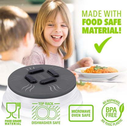 HOVER COVER Magnetic Microwave Splatter Cover - 10" Collapsible - Graphite | BPA-Free Lid, Vented Plate Guard with Steam Vents, Anti-Splash Microwave Lid, Dishwasher Safe, Space-Saving Magnetic Storage