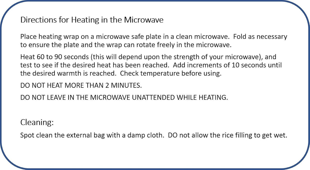 Microwavable Heating Pad, Rice Filled, Plush Cotton Cover, Natural, No Scents Added, Handcrafted in the USA, Back, Neck Pain, Arthritis, Cramps (Navy Blue)