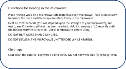 Microwavable Heating Pad, Rice Filled, Plush Cotton Cover, Natural, No Scents Added, Handcrafted in the USA, Back, Neck Pain, Arthritis, Cramps (Navy Blue)
