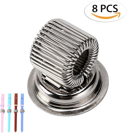 BTSKY® Stainless Steel Magnetic Pen Holder Clips- Magnetic Pen Clip Holder Fit Any Size Pens magnetic push pins for Refrigerator Whiteboard Erase Board and Bulletion Board Map, 8 Pack