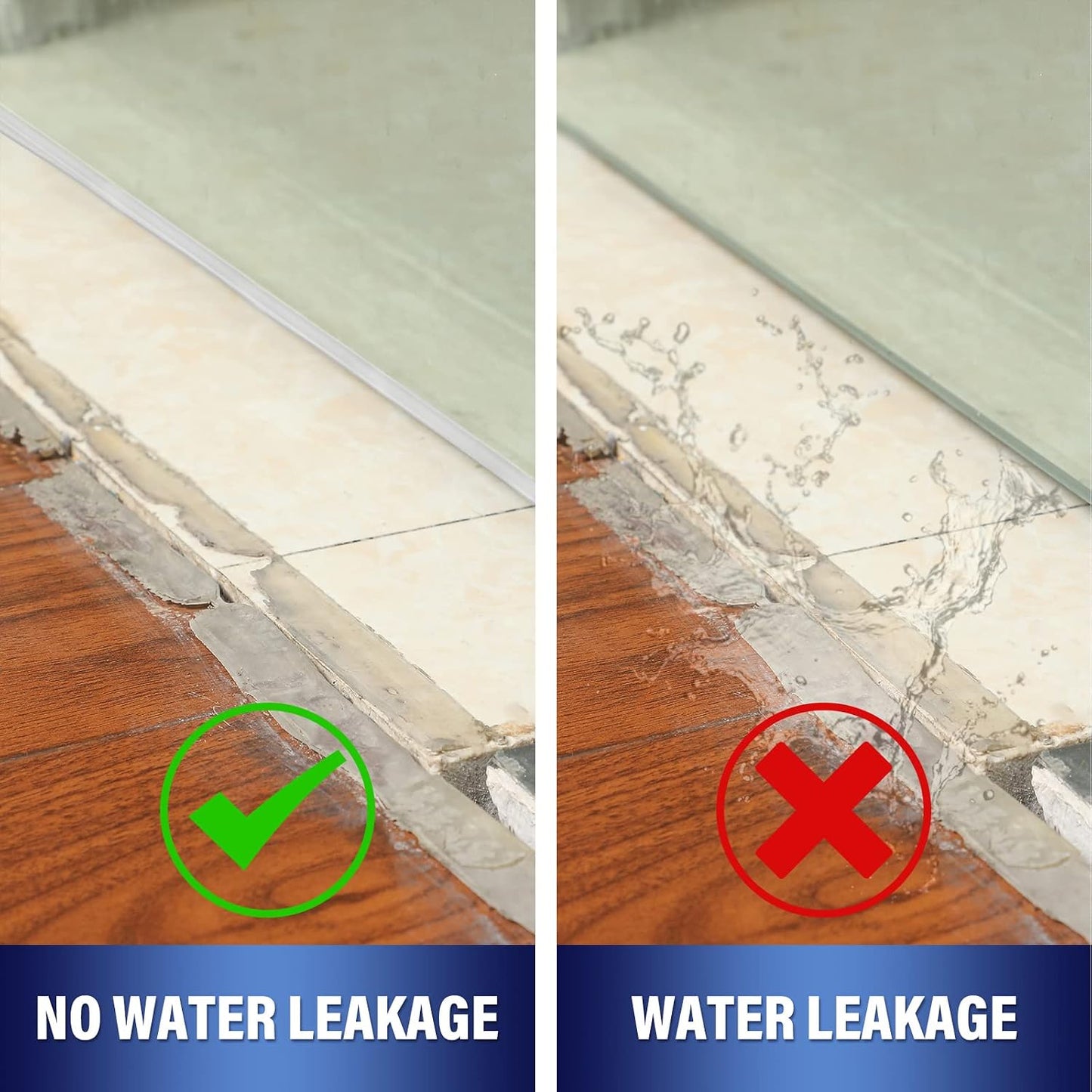 Treela 108-Inch 1" T-Slot Shower Door Seal Strip | Flexible silicone blocks leaks/splashes and replace old, cracked, loose, or missing door sweeps