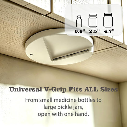 Under Cabinet Jar Opener for Seniors & Arthritis | One-Hand Operation, Auto-Fits 0.6-4.7"