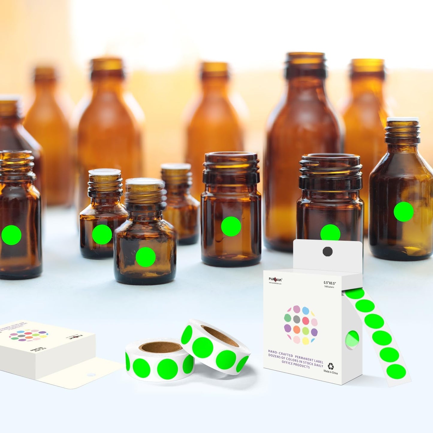 1/2 Inch Round Sticker,4 Rolls 2000Pcs Small Dot Stickers Color-Code Dots | Red+Yellow+Blue+Green 1.3cm Small Stickers Round Color Coding Circle Dots Stickers, Roll Dot Sticker Label for Office Home