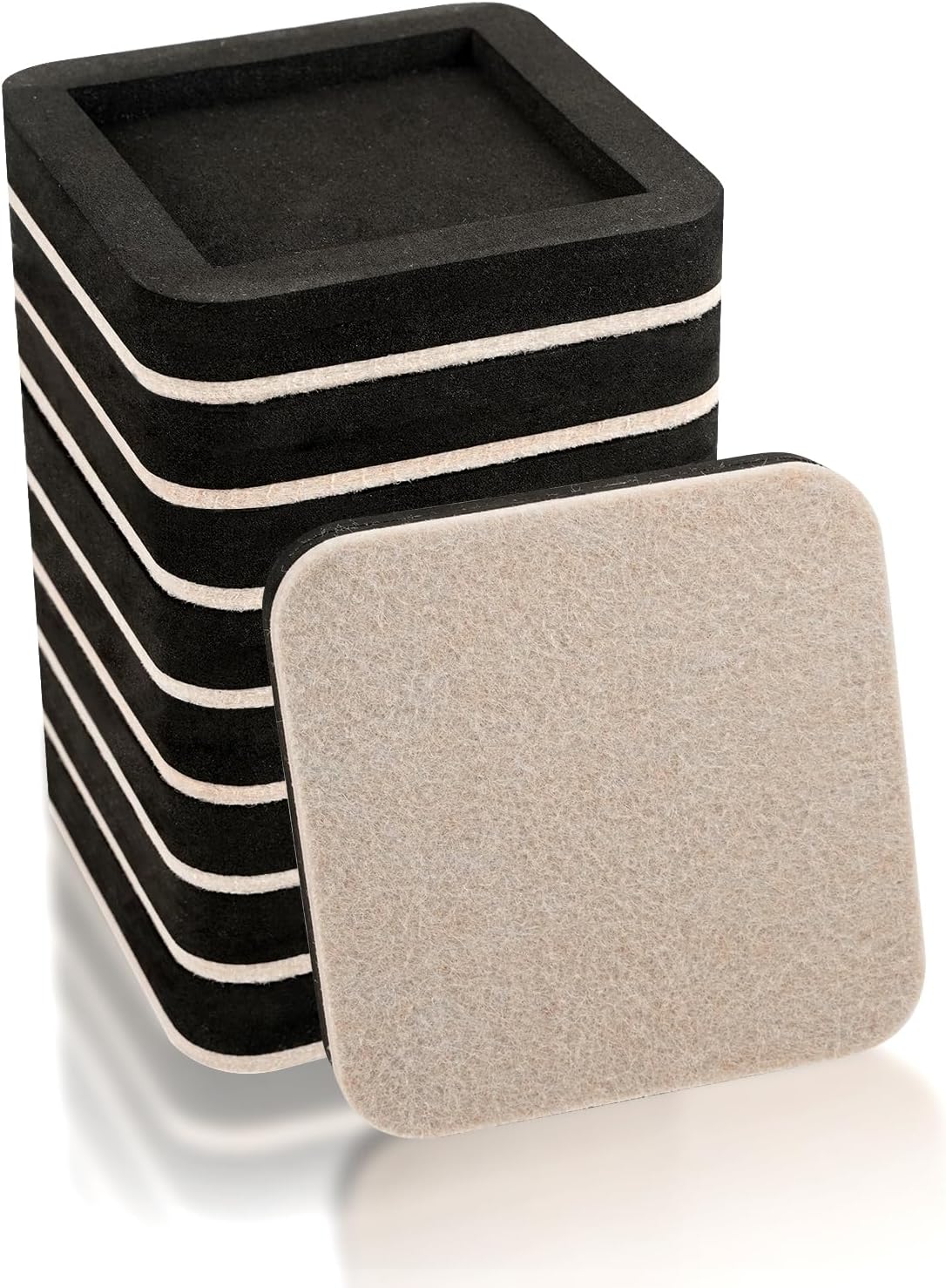 Upgraded Felt Furniture Sliders for Hardwood Floors - 8 PCS 4" | Patented Groove Design, Furniture Movers Sliders, Easily and Safely Move Any Item, Floor Protection