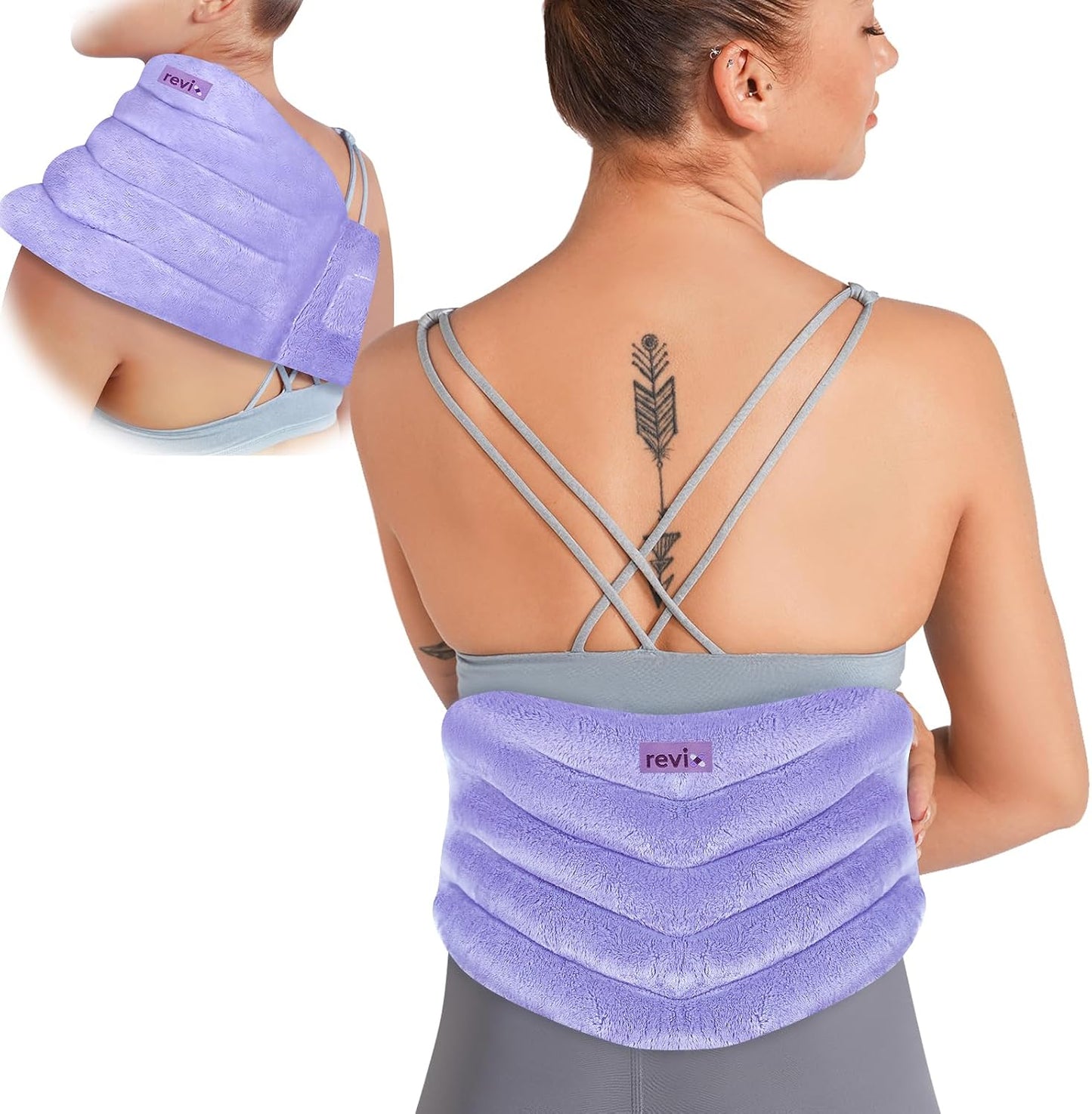 REVIX Microwave Heating Pad for Back, Wearable Moist Heat Waist Wrap, Gray | Wearable Microwave Heating Pad, Waist Wrap With Flaxseed & Clay Beads for Moist Heat Therapy and Hands-Free Use
