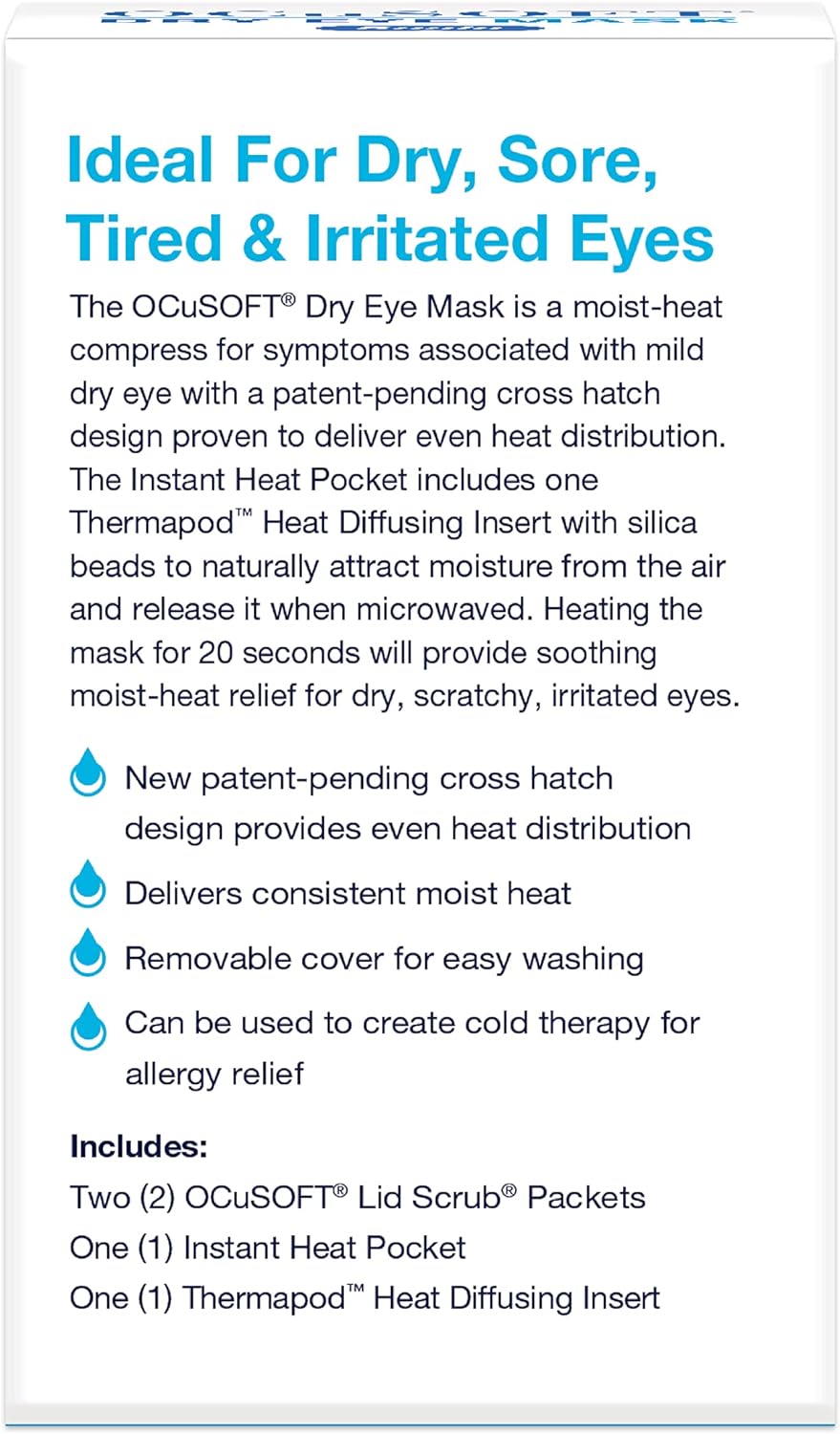 OCuSOFT Dry Eye Mask Premium for Tired Eyes – 1 Instant Heat Diffusing Mask