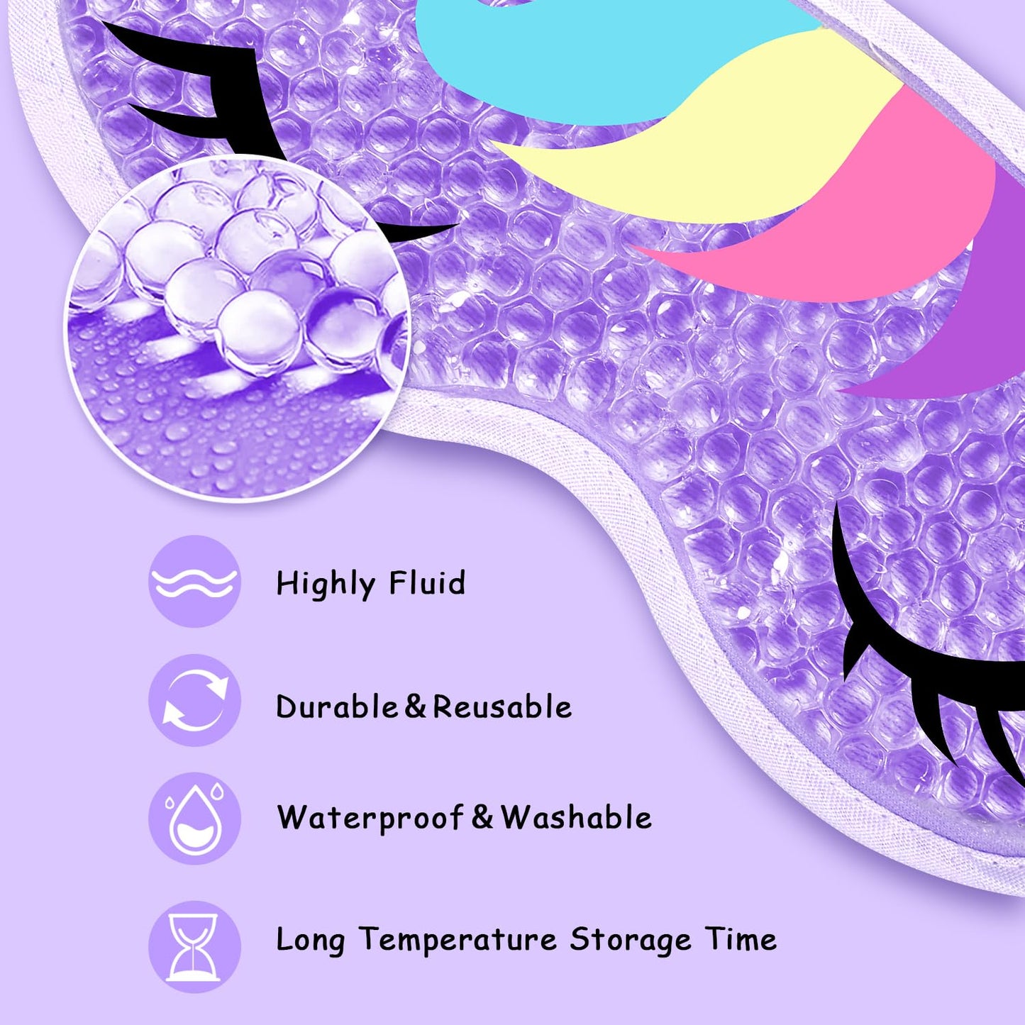 2PCS Cooling Eye Mask Gel Eye Mask, Reusable Hot Cold Therapy Cold Eye Mask for Post Surgery, Puffiness, Dark Circles, Eye Bags, Dry Eyes,color:Pink Purple，number_of_items:2
