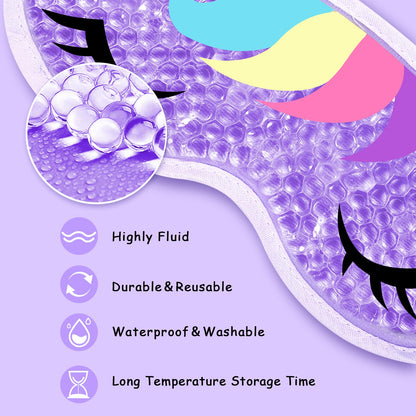 2PCS Cooling Eye Mask Gel Eye Mask, Reusable Hot Cold Therapy Cold Eye Mask for Post Surgery, Puffiness, Dark Circles, Eye Bags, Dry Eyes,color:Pink Purple，number_of_items:2