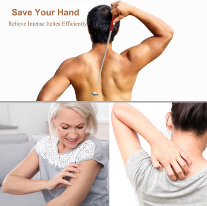 Large Back Scratcher, Body Scratcher for Adults Extendable Long 24Inch, Thick Wooden Handle Steel Massage Roller, Extra Wider Rake Claw, Sturdy Backscratchers Hand Massager Tool | Self Body Massage Tool