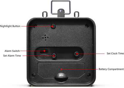 AYRELY® Small Metal Alarm Clock, Desk and Table Clock for Travel