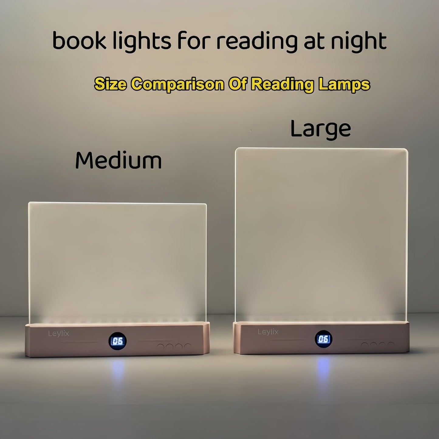 XL LED Flat Book Light for Reading at Night in Bed, Matte Pink | Eye-Caring Page Illuminator 3 Color Temperatures Stepless Dimmable USB Rechargeable, Portable Flat Panel Lamp with Soft