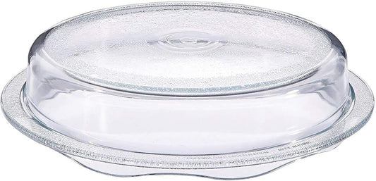 Cuchina Safe 2-in-1 Cover ‘n Cook Vented Glass Microwave Plate Cover and Baking Dish; Easy to Grip for Baking and Serving
