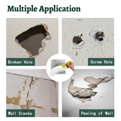Drywall Repair Kit 12 x 12 Inch Drywall Patch Kit Large Hole (5Pcs) Wall Patch Repair Kit for Ceiling Large Holes Heavy Duty Extended Self-Adhesive Mesh Dry Wall Patches Kits with Scraper Sandpaper