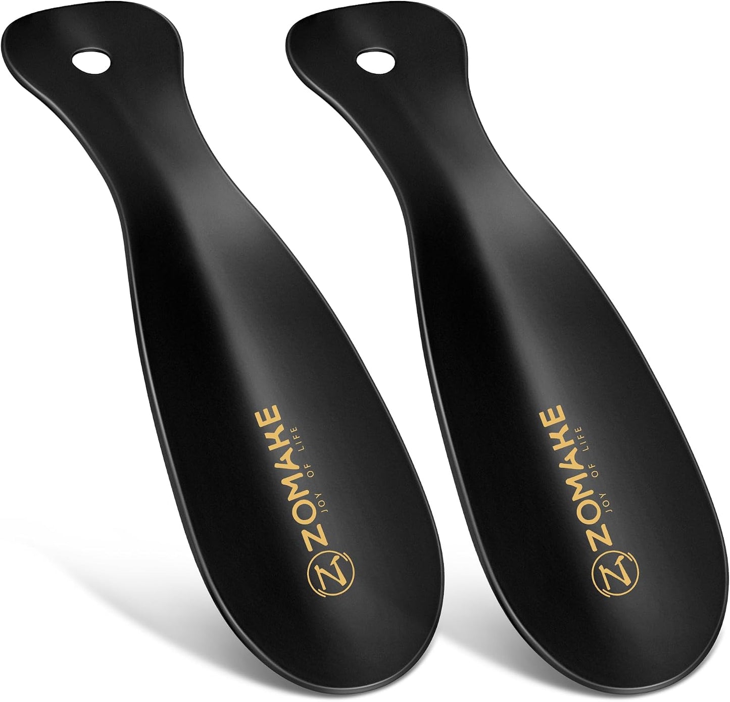 ZOMAKE Metal Shoe Horn, Small Travel Shoehorn for Men Women Kids 7.5''&3.9" | 3 Pack Stainless Steel Portable Shoe Spoon Helper, Compact Travel Size, Built-In Hang Hole, Smooth Rounded Curve, Shoe Care