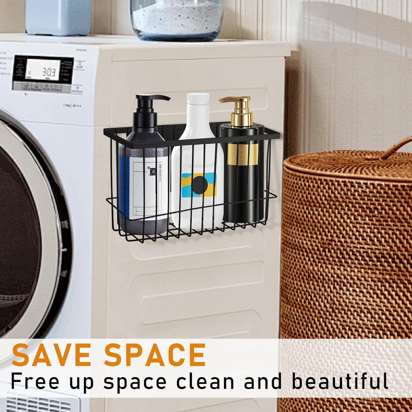 Magnetic Dryer Ball Holder for Laundry Room Dryer Ball Organization, Magnetic Lint Bin for Laundry Room Wool Dryer Ball Organizer, Iron Dryer Ball Container for Laundry Room Storage（Black）