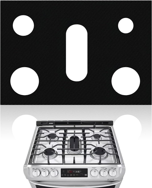 Stove Top Covers for Gas Burners,Non-Stick Stove Guard, Samsung Gas Stove, Reusable Stove Covers (Black)