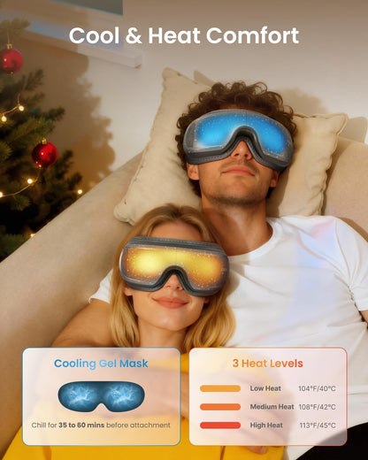 RENPHO Eyeris 3 Eye Massager with Heat and Cooling, Massaging Eye Mask | Voice Control, Vibration & Compression Massager for Dry Eyes & Head Tension, FSA Eligible HSA, Gifts for Women & Men