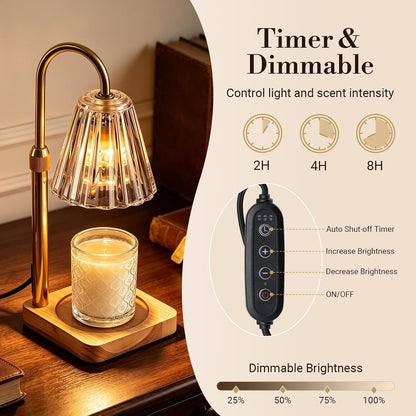 Marycele Candle Warmer Lamp with Timer, Vintage Home Decor, Gifts for Women