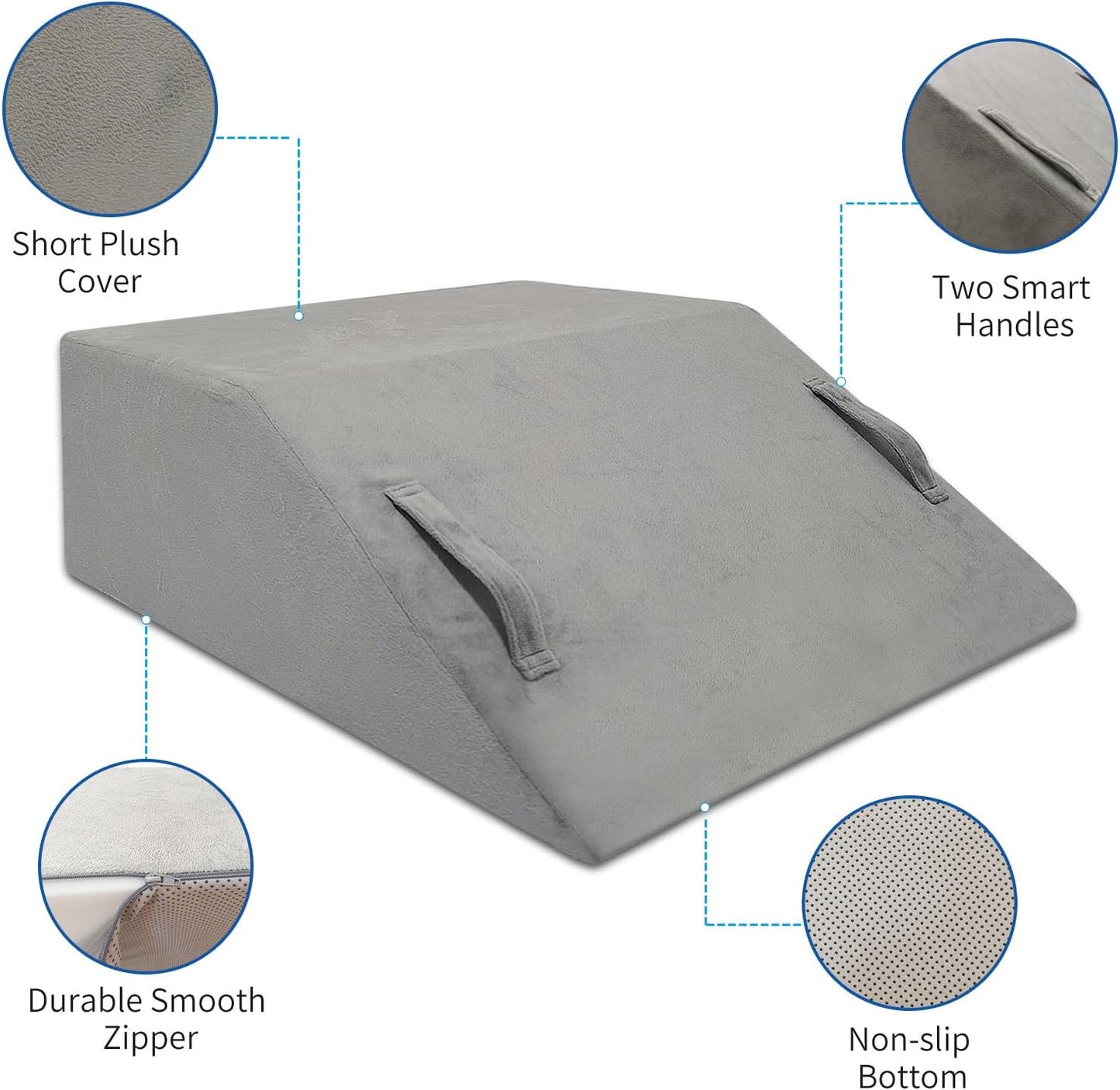 Knee Extender Elevation Pillow for After Surgery Recovery, Memory Foam Leg Pillow for Knee Replacement Surgery, Height Adjustable Cushion for Lower Back Hip Ankle Sciatica Pain Relief