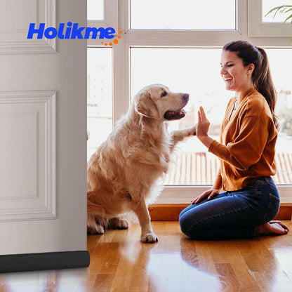 Holikme Under Door Draft Stopper Door Seal Gap Filler Weather Stripping | 36 Inch Soundproofing Noise Blocker Window Breeze Adjustable Draft Blocker for Bottom of Door Stop Light, Air, Dust, Gray