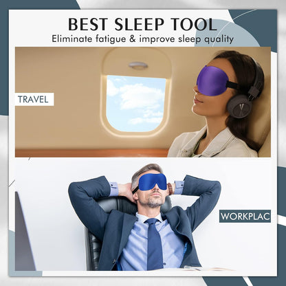 Bonuci 20 Pack Sleep Mask Blackout 3D Eye Mask for Ultralight Sleeping Night Blindfold Eye Covers with Adjustable Strap for Men Women Travel Gift Back and Side Sleeper (Dark Purple)