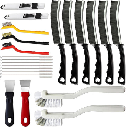 23Pcs Crevice Cleaning Brush Set, Hard Bristle Scrub Brushes Tools for Gaps | Deep Cleaning Window Groove Cleaning Brush, Grout Brush for Tile Lines, Sliding Door, Sill, Shutter, Bottle, Corner, Sink