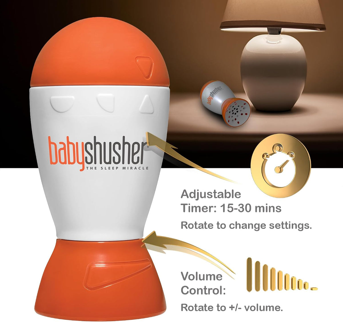Baby Shusher Portable Sound Machine Mom-Like 'Shh!' Sound for Baby, 1 Count