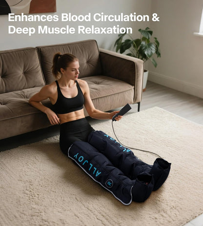 ALLJOY Pro-Grade Leg Massager Recovery Boots, Leg Compression Massager for Circulation and Pain Relief, Sequential Compression Boots for Fast Recovery, Gifts for Men Women