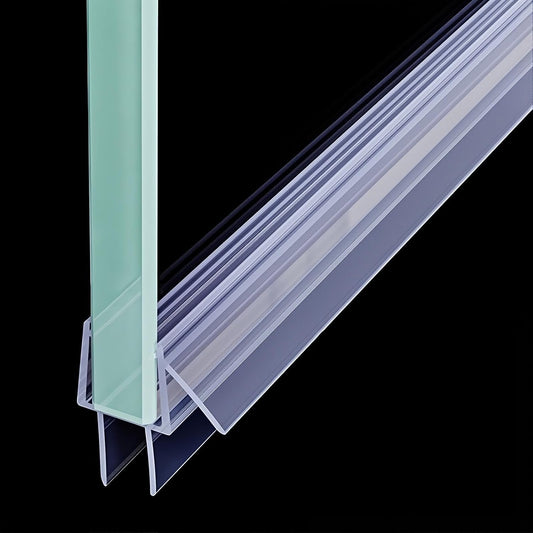 3 PCS Frameless Shower Door Bottom Seal 1/4 Inch Glass (15.75 in x 3),3 Section Segmented Installation Kit,Glass Shower Door Seal Strip Bottom,Weather Stripping Sweep Leak Water Guard