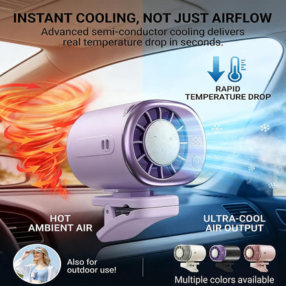 Clip On Air Conditioner Fan, 199 Speeds & 16°C Cooling (Purple)