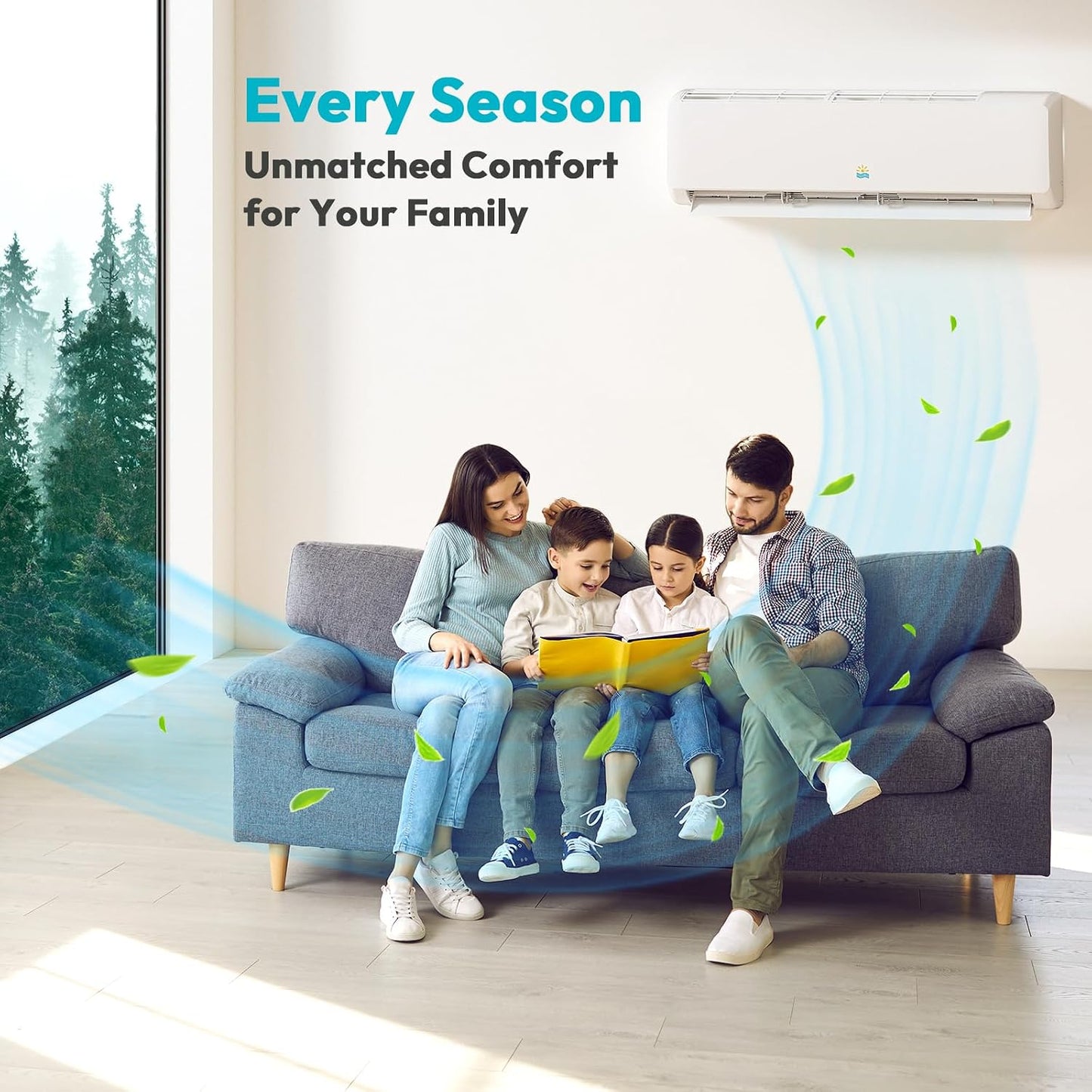 Rellytech Mini Split AC/Heating System - 9000 BTU Mini Split AC Inverter Heating and Cooling, 19 SEER2 115V/110V Energy Efficient Ductless Air Conditioner Up to 550sq.ft, Pre-charged System