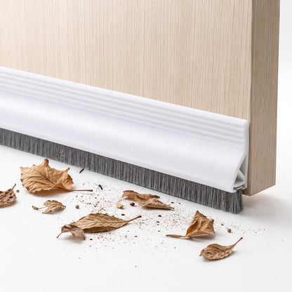 39" Door Sweeps Screen Door Bottom Sweep with Brush | Adhesive Under Door Sweep for Exterior Interior, Door Gap Filler Bottom Seal Keeping Draft, Noise, Dust, Unwanted Animals Out
