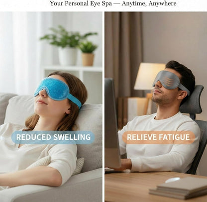 Heated Eye Mask for Dry Eyes & Sleep, Warm Compress Eye Mask for Eye Strain Relief, Cordless Rechargeable Sleep Mask, Soft Comfortable Eye Cover, Includes Hot & Cold Gel Eye Mask, Gift for Women Mom