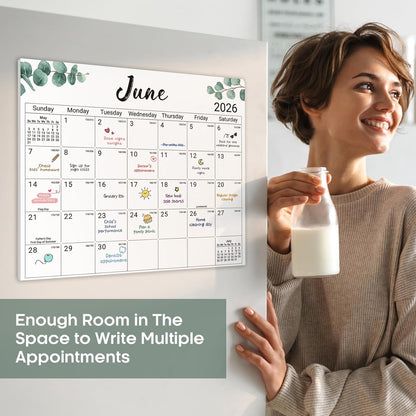 2026-2027 Magnetic Calendar for Refrigerator, Apr 2026-Dec 2027 | 21-Month Fridge Calendar 2026-2027 for Home Planning, Scheduling and Easy Organization, Greenery
