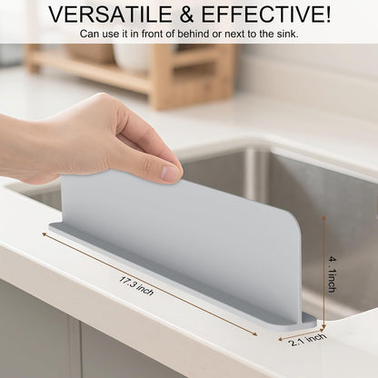 Mofason Silicone Sink Splash Guard for Kitchen Water Splash Guard, Black | 17.3"x4.1" sink splash guard for kitchen sink area suction cups, sink backsplash guard Fits front edge counter behind faucet