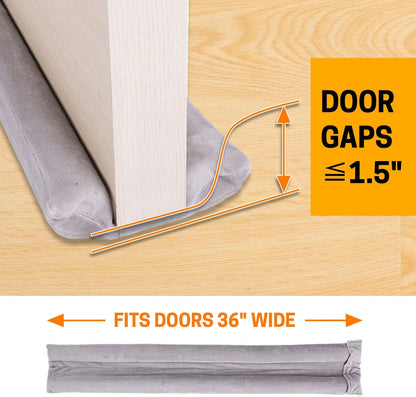 36 Inch Under Door Stopper, Door Noise Blocker | Double Sided Door Stopper, Machine-Washable