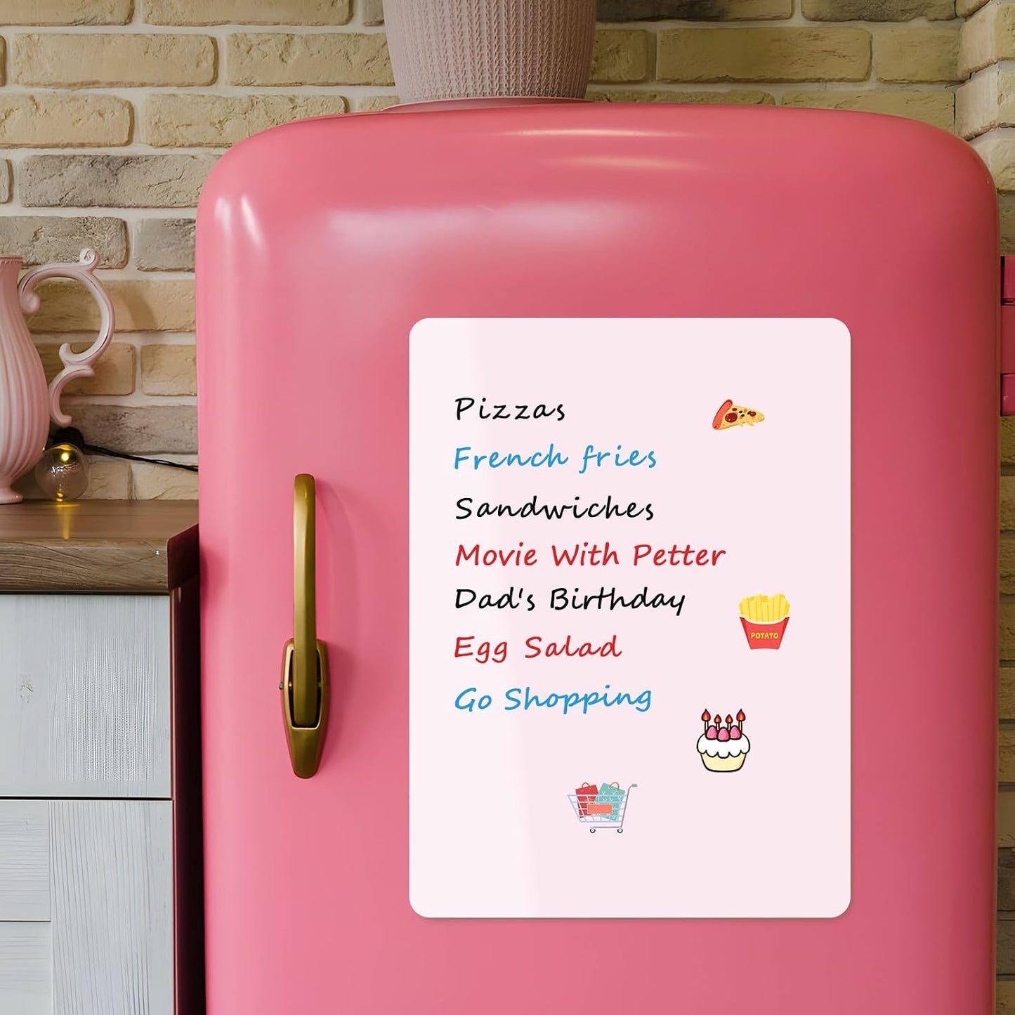 MaxGear Magnetic Dry Erase Board for Fridge, 12 x 8 Inch, Markers Included | Strong Magnetic Backing, Stain Resistant Surface, Easy to Write and Erase, Ideal For To-do Lists, Includes 3 Markers 1 Erase