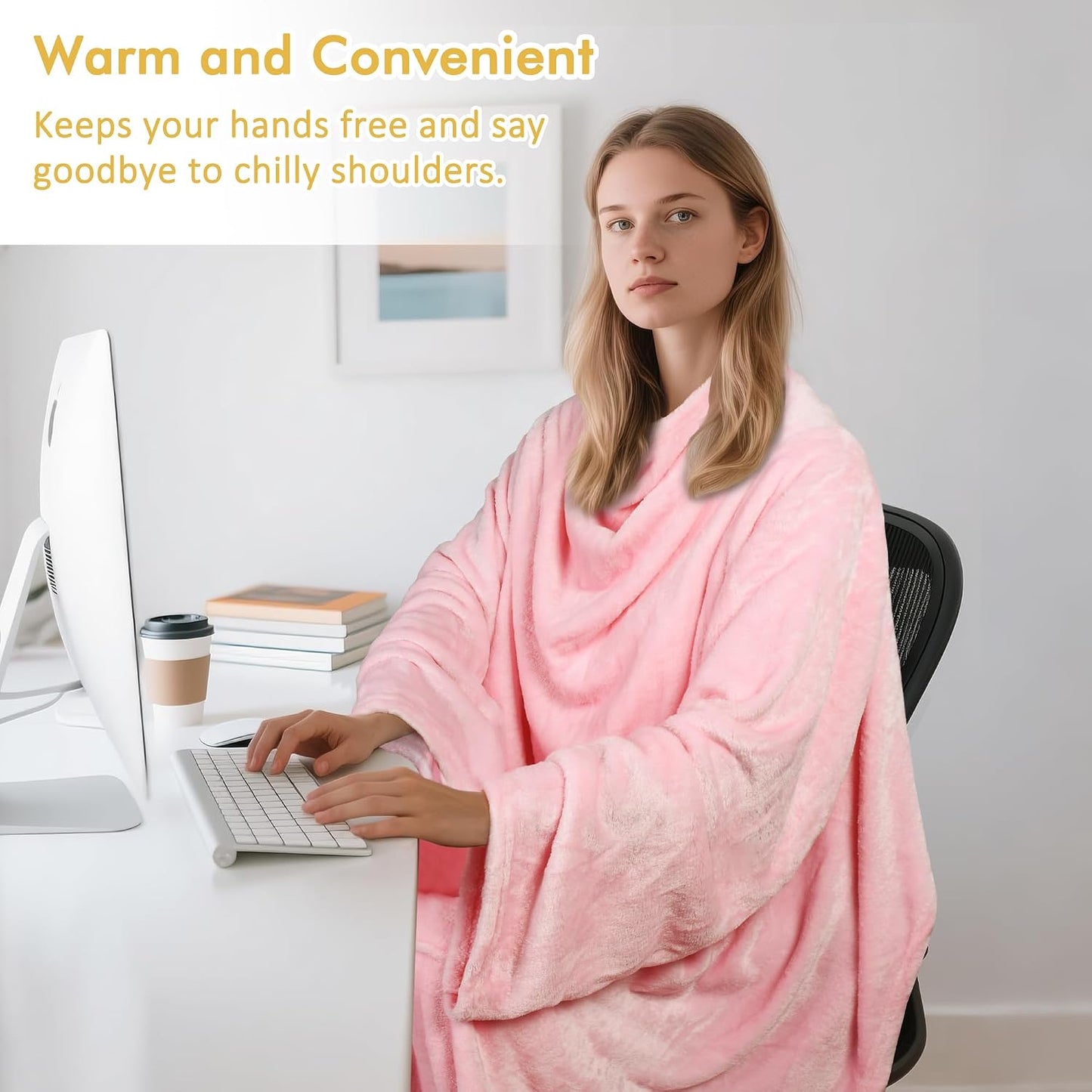 Catalonia Wearable Blanket with Sleeves & Foot Pocket for Adults | Soft Fleece Throw Wrap with Hands-Free Comfort, Perfect for Reading, TV Time & Relaxing, Christmas Gift for Women & Men