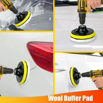 30Pcs Drill Brush Attachment Set,Drill Scrubber Brush Kit Include Scrub Pads, Sponge, Extend Attachment, Drill Cleaning Brush Attachment Set for Bathroom, Tub, Tile, Corner, Floor, Grout, Boat