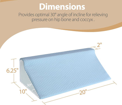 Body Positioner Wedge Pillow for Side Sleeping Support | Back and Leg Support, Body Positioning, Pregnancy Support, Ankle Elevation, Memory Foam, Machine Washable Cover