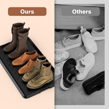 Extra Large Heavy Duty Boot Natural Rubber Shoe Mat for Entryway with Shoes Brush Large Boot Mat Multi-Purpose for Indoor or Outdoor, 16.1x 47.6 Inches
