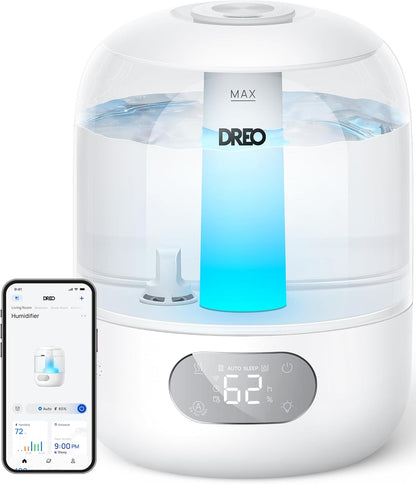 DREO Smart Humidifiers for Bedroom Baby, 30H & 28dB for Nursery