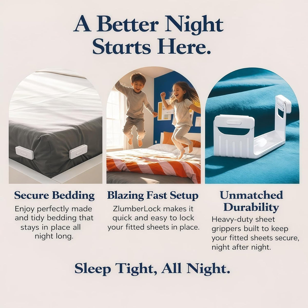 The Original Patented Fitted Sheet Holders - 4 Bed Sheet Grippers 10 Sheet Locks (8 + 2 Spares) Bed Sheet Holders For Corners, Clips, No Metal Corner Sheet Grippers Easily Say Goodbye To Loose Sheets