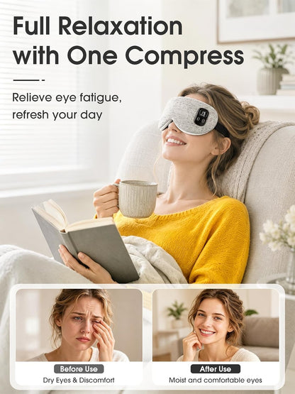 EASICUTI Heated Eye Mask, Cordless Warm Compress for Dry Eyes Blepharitis