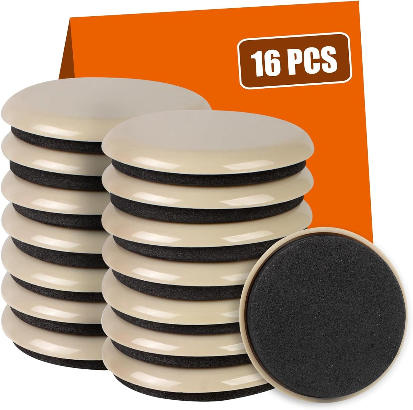 10PCS Furniture Sliders, 3 1/2" Furniture Sliders for Hardwood Floors, Reusable for Carpet, Heavy Duty Furniture Movers Sliders, Carpet, Floor Protectors (Beige)