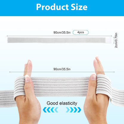 4Pack Elastic Ice Pack Straps,35.5" x 2" Reusable Fastening Bands | Soft and Comfortable, Adjustable Extension Straps,Cold and Hot Therapy,Ideal for Elbow,Thigh,Calf,Waist,Knee,Ankle,Shoulder