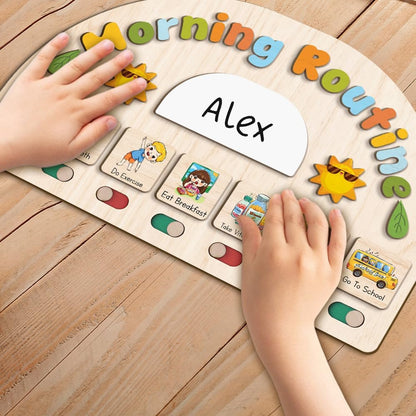 Morning Routine Chart for Toddler, Daily Routine Chart for Kids Age 2-6, Morning Schedule for Boy Girls, Visual Schedule, Chore Chart for Kids